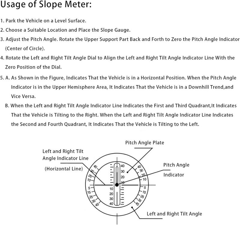Flylin Adjustable Ball Compass with Slope Meter, Car Slope Indicator Automotive Inclinometer Gradient Balancer Tool for Car Marine Boat Ship - Image 4